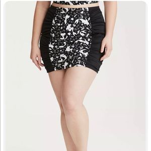 Torrid Plus Disney Little Mermaid Ruched High Waist Skirt Swim Bottom 1/1X